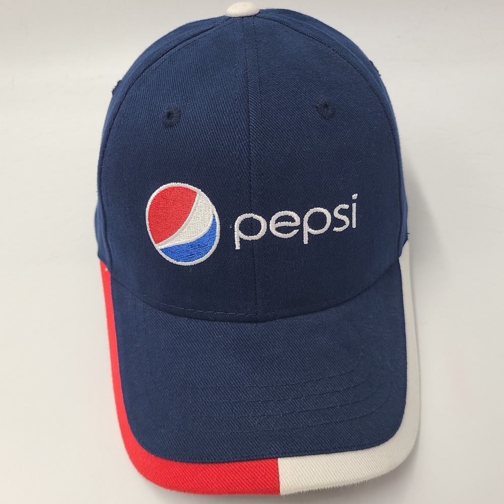 Vintage Pepsi Hat Adjustable Blue Red White Promo Advertising Casual Cotton Men